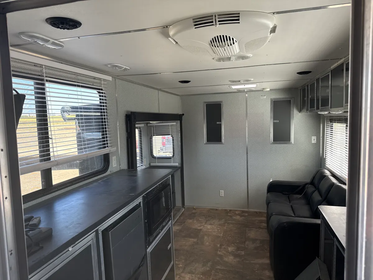 Clean, heated Nash Services office trailer interior